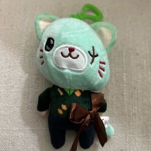 One piece neko nyan cat plush doll keychain